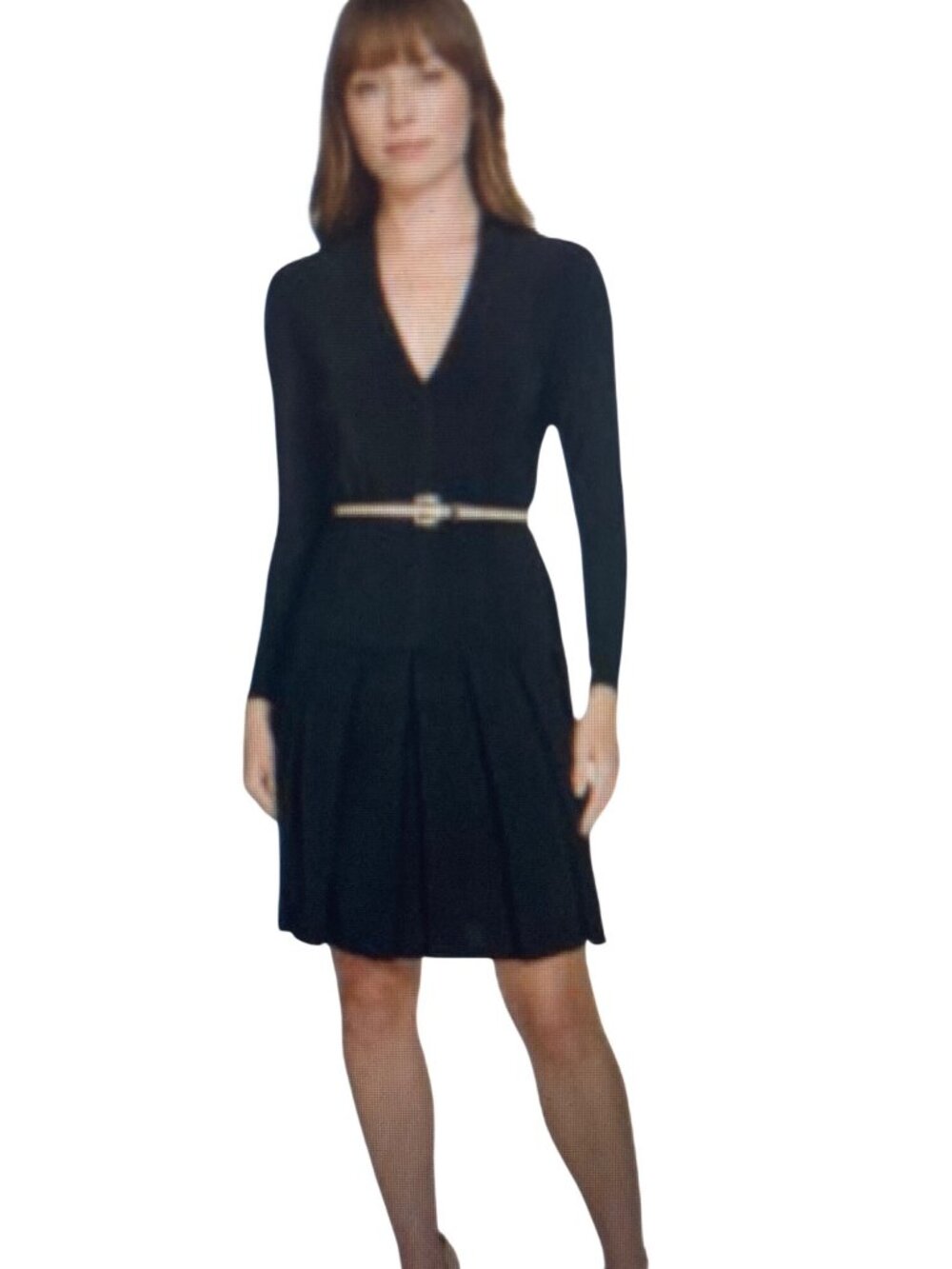 NWT Tommy Hilfiger Women's Jersey Belted Seamed Fit and Flare Dress Black 14